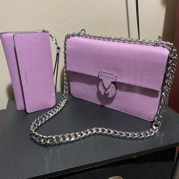 Henri Bendel Pink Warren St Silver Chain Shoulder Bag - Picture 1 of 16
